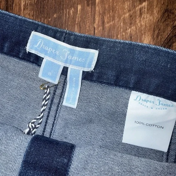 Draper James 8 Scallops Button Front Denim Skirt - Picture 4 of 6